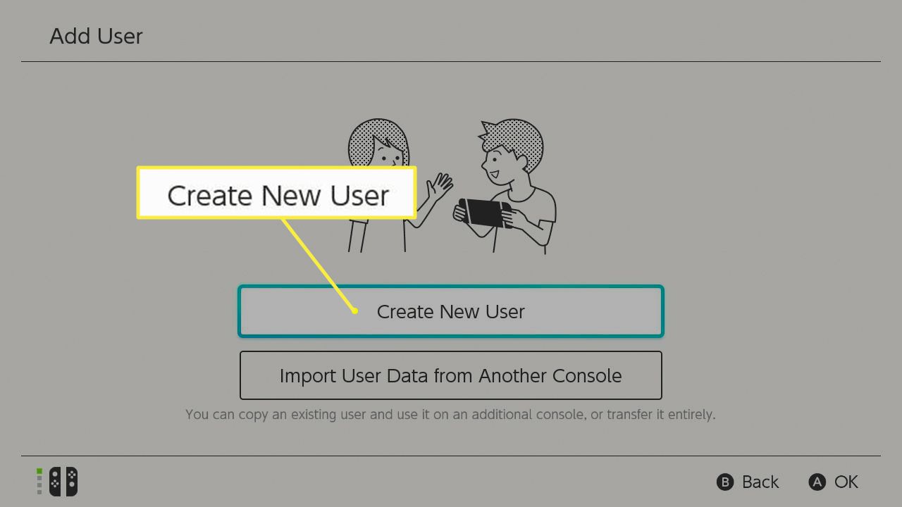 Tlačítko Vytvořit nového uživatele