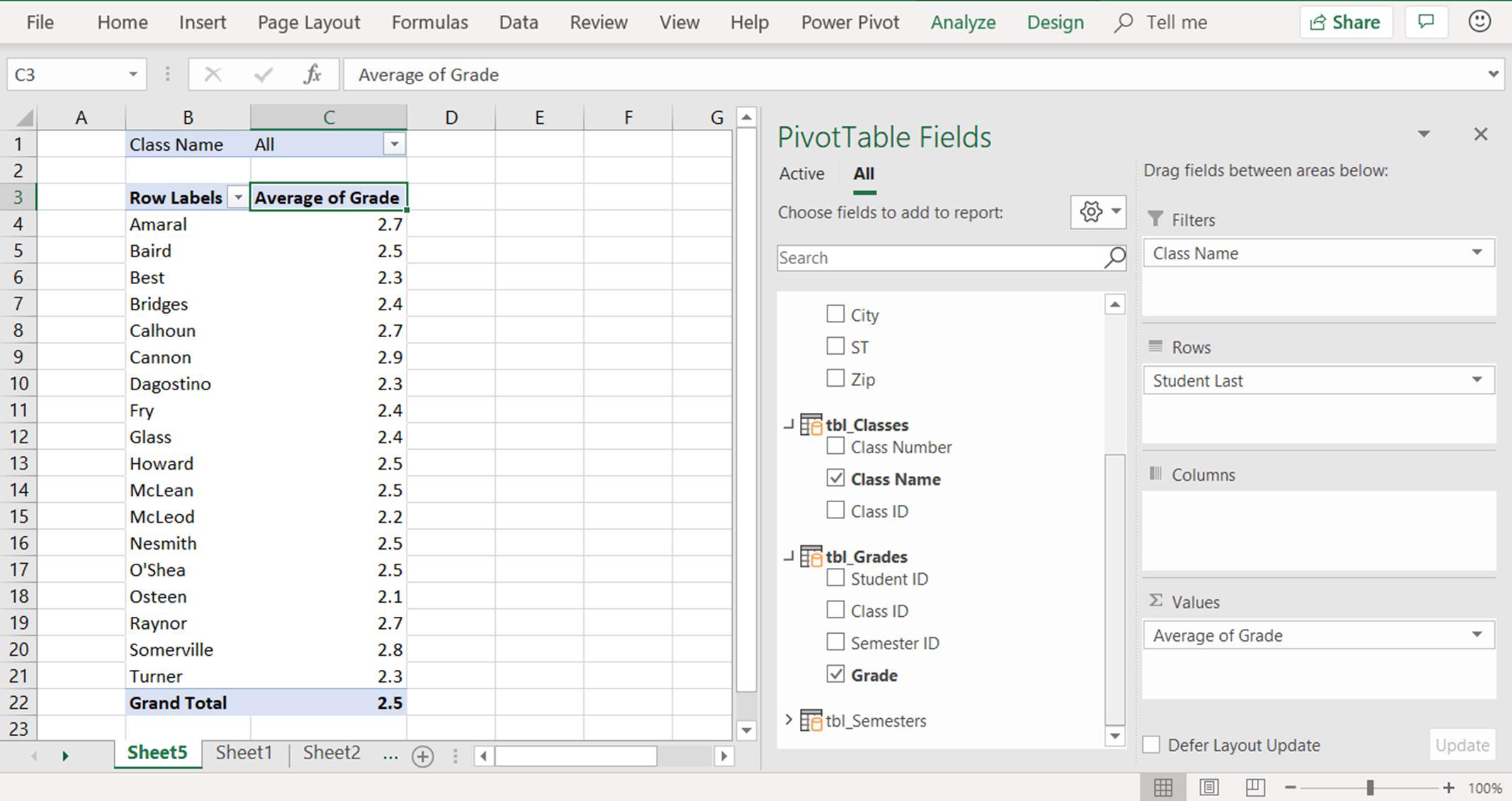 Snímek obrazovky ukazující, jak přidat hodnotu do kontingenční tabulky v Excel PowerPivot
