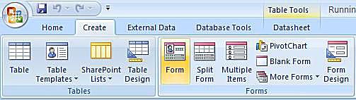 Microsoft Access 2007 Vytvořit snímek obrazovky pásu karet