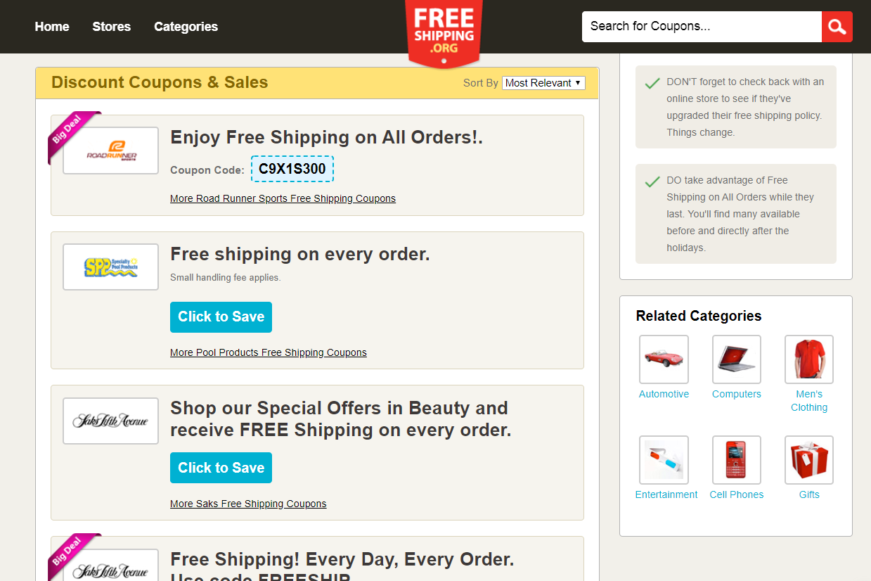 FreeShipping.org slevové kupóny a výprodeje