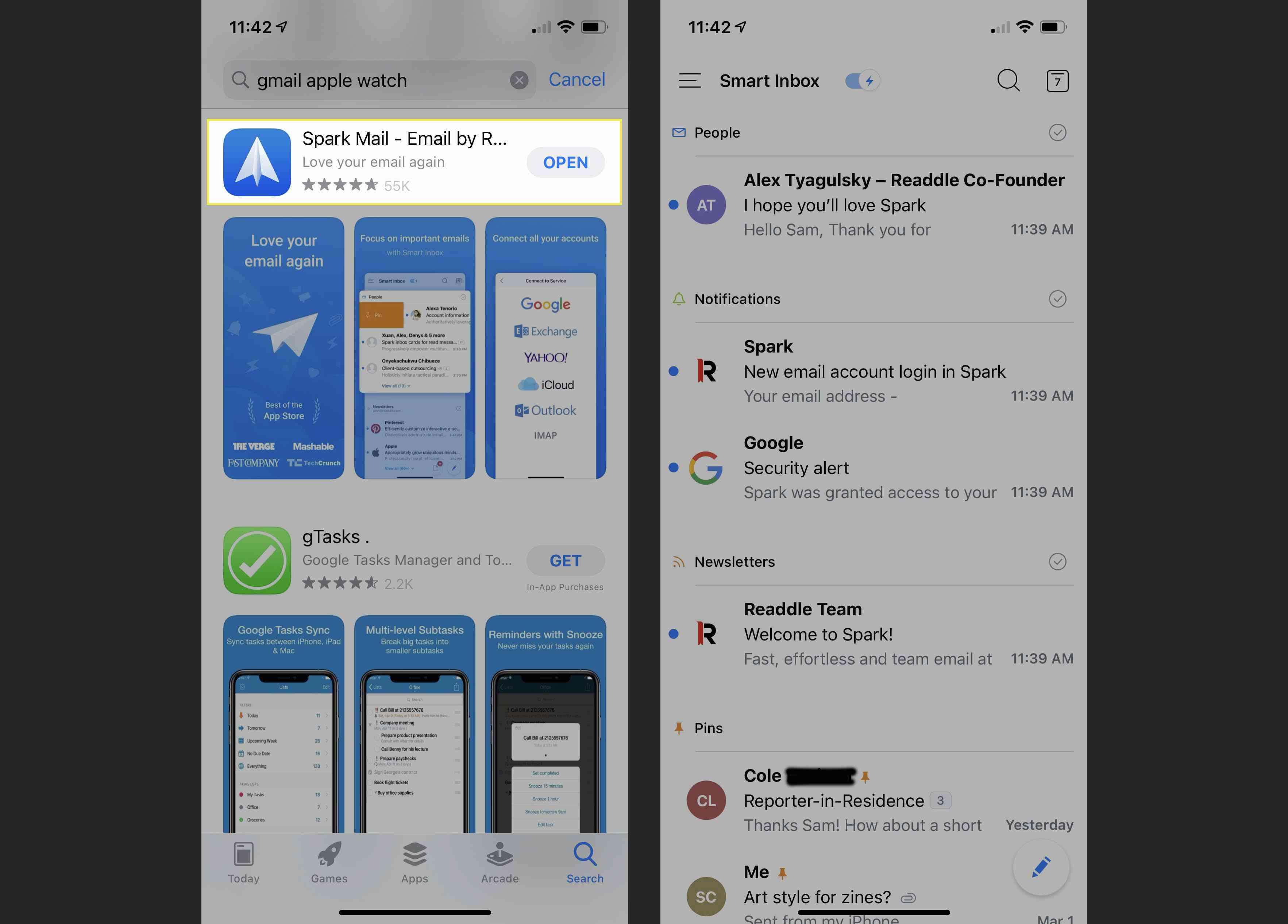 Přidání nové aplikace Gmail pro iOS.