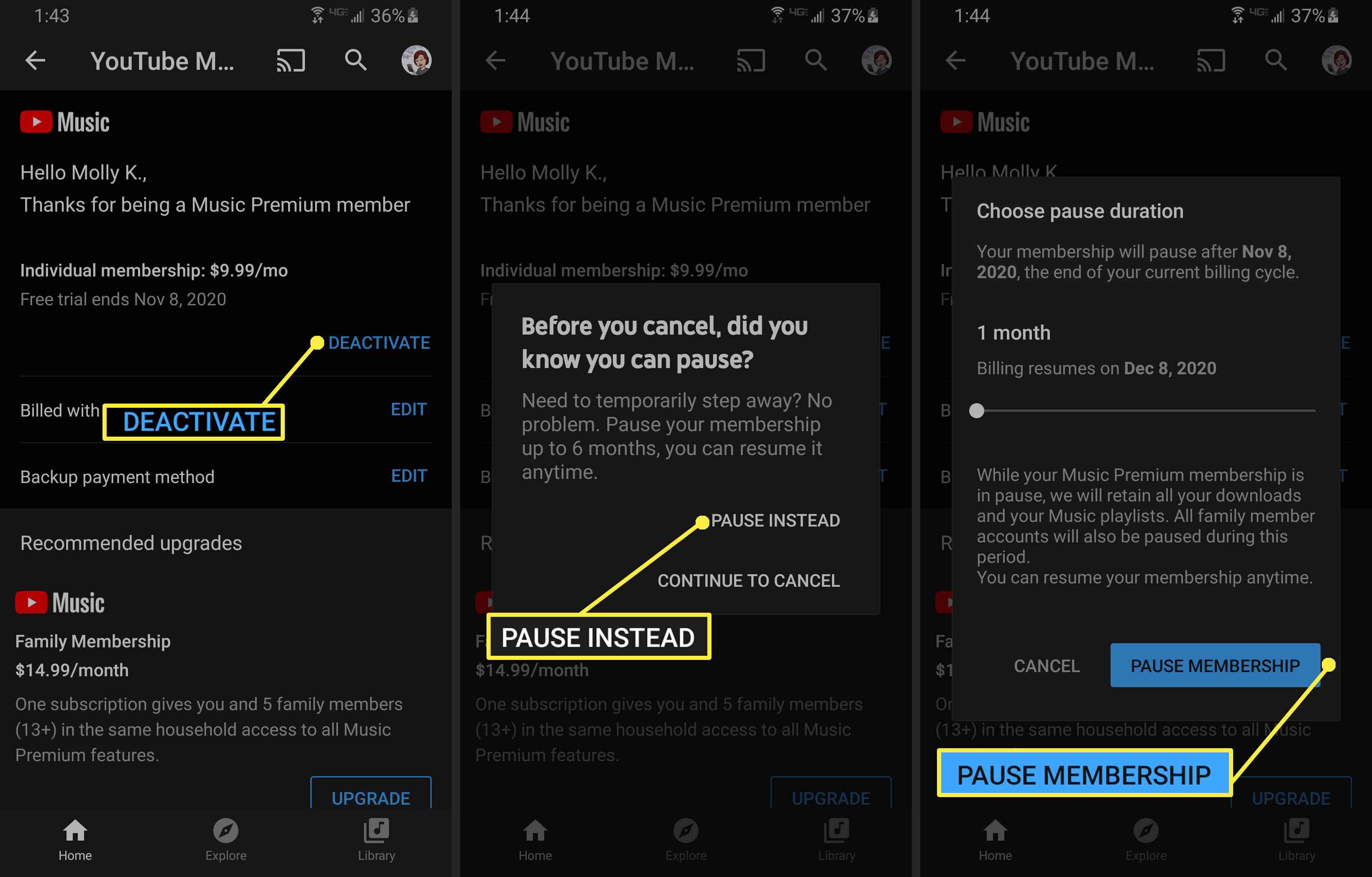 Zrušení služby YouTube Music v mobilní aplikaci.