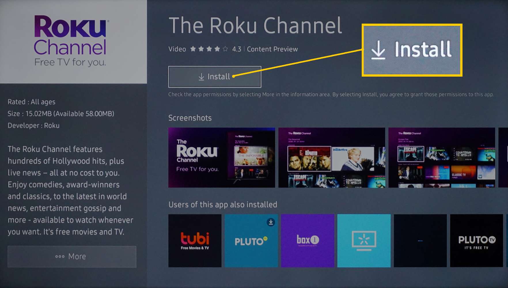 Aplikace Samsung Smart TV - Nainstalujte si aplikaci Roku Channel