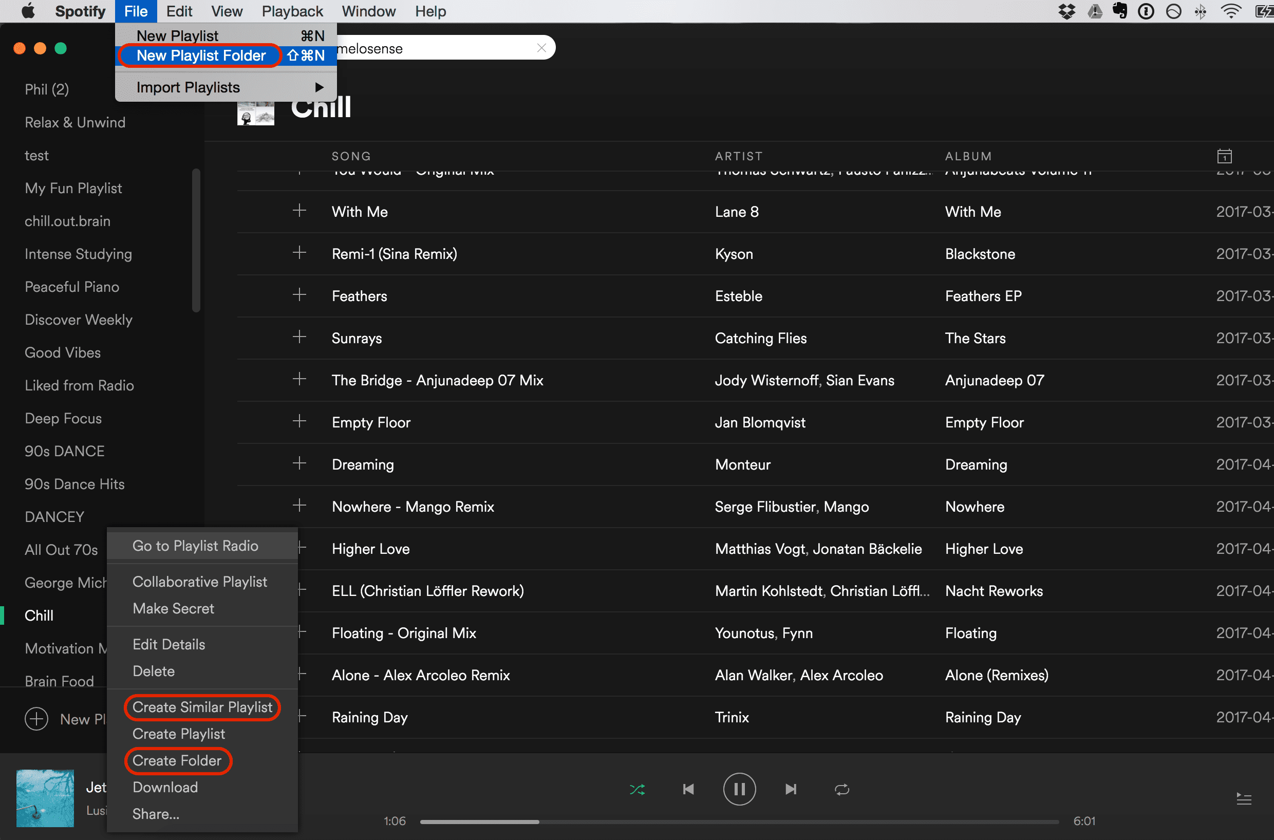 Screenshot Spotify pro Mac