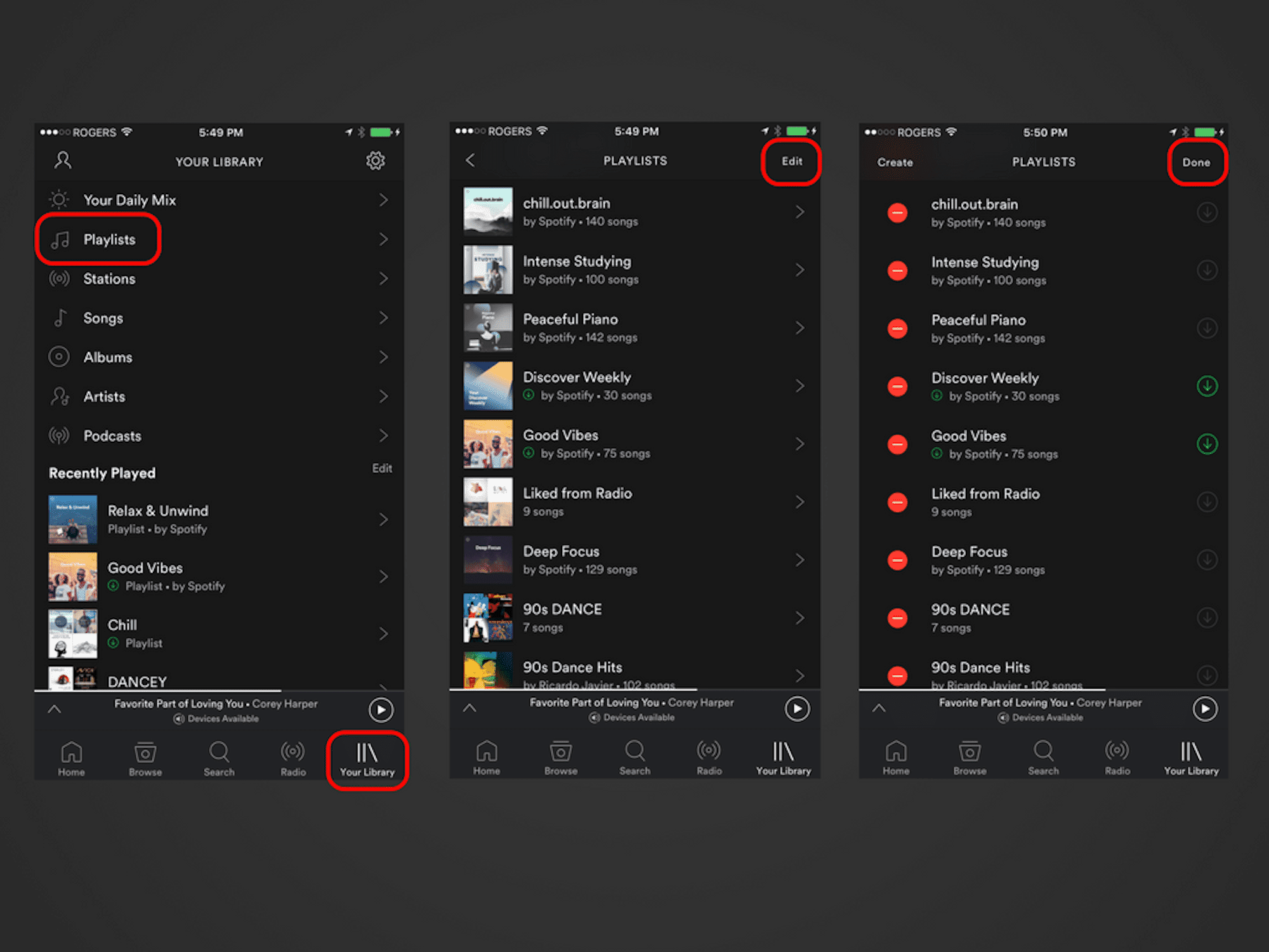 Screenshoty Spotify pro iOS