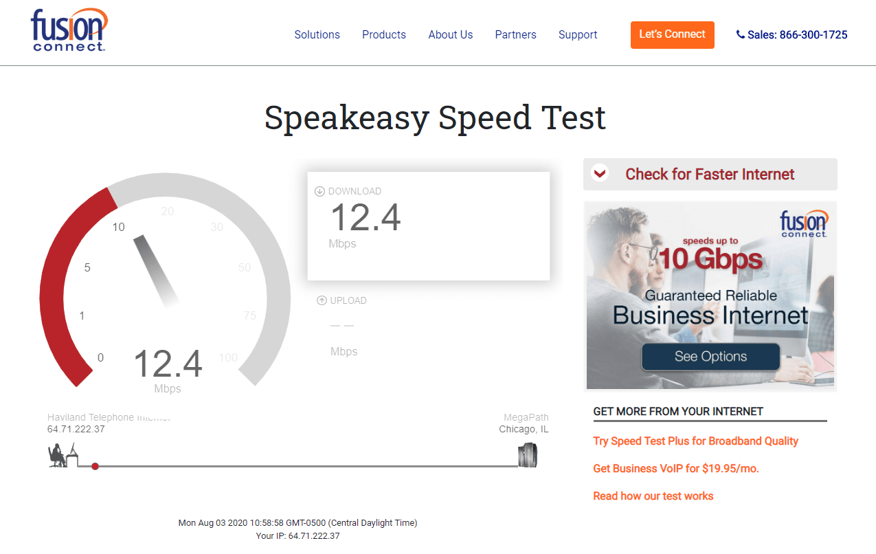 Test rychlosti Fusion Speakeasy