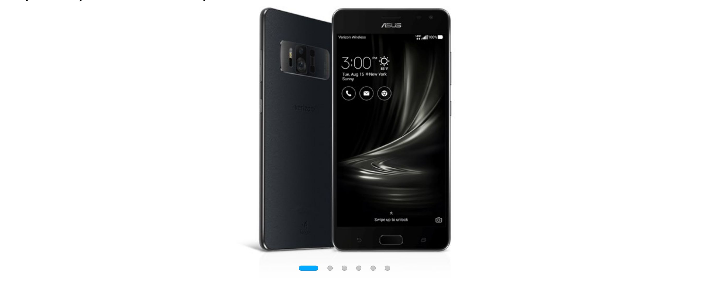 Asus ZenFone AR v černém, předním a zadním pohledu