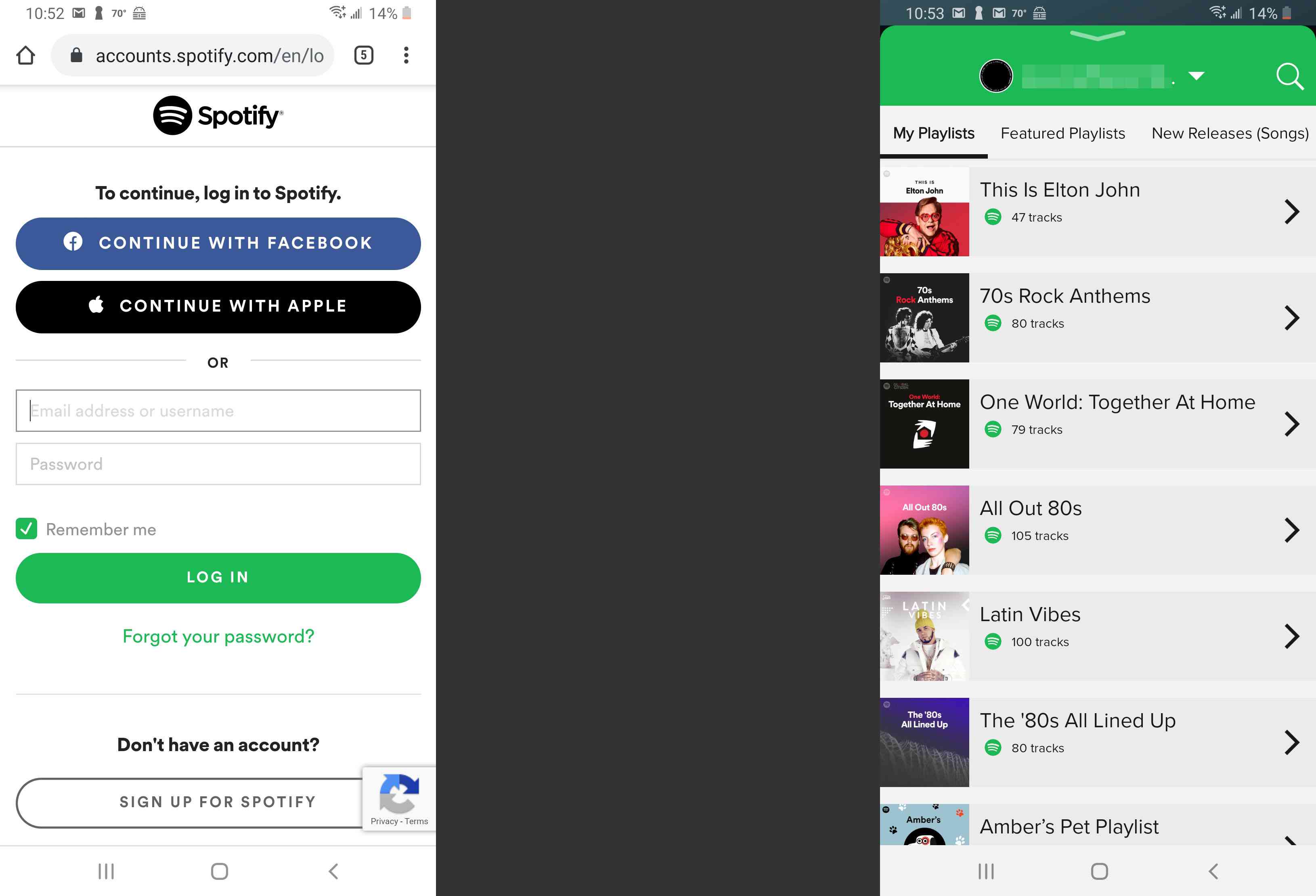 Připojení a přihlášení k účtu Spotify.