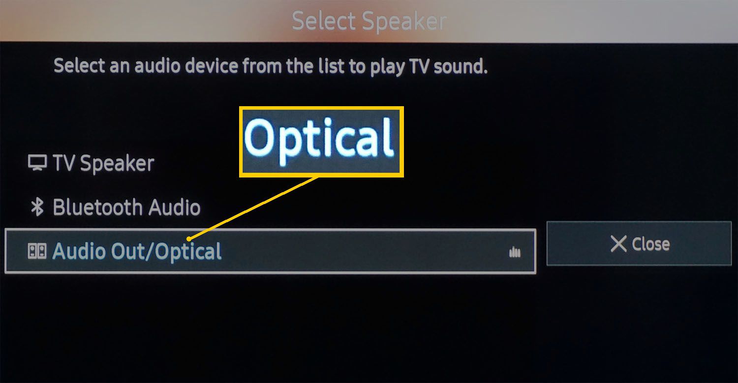 Příklad nabídky TV Sound Settings - Digital Audio Out