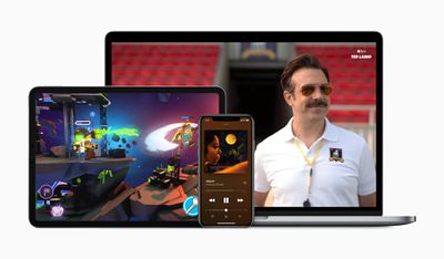 Představení produktů Apple využívajících produkty Apple One, včetně Apple TV +, Apple Music a Apple Arcade