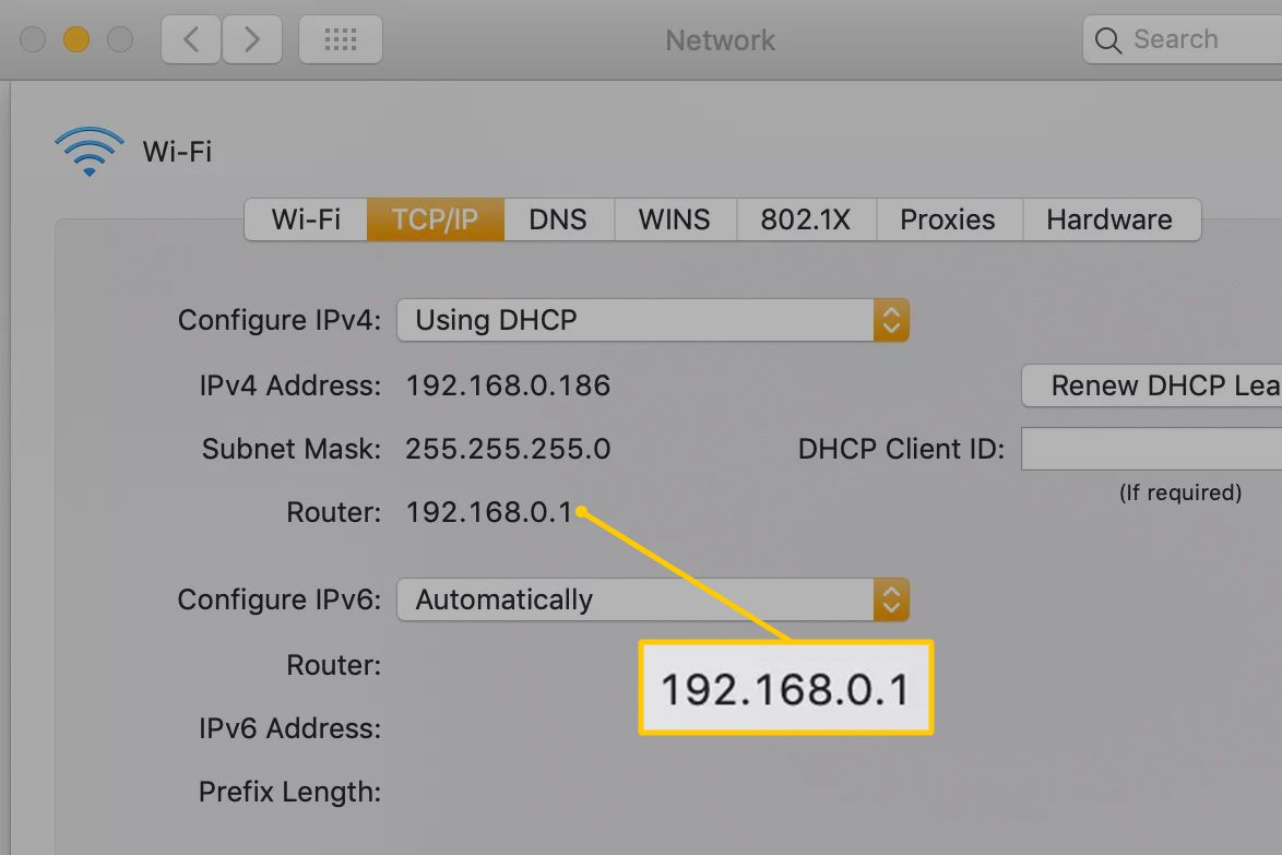 IP adresa routeru v systému macOS