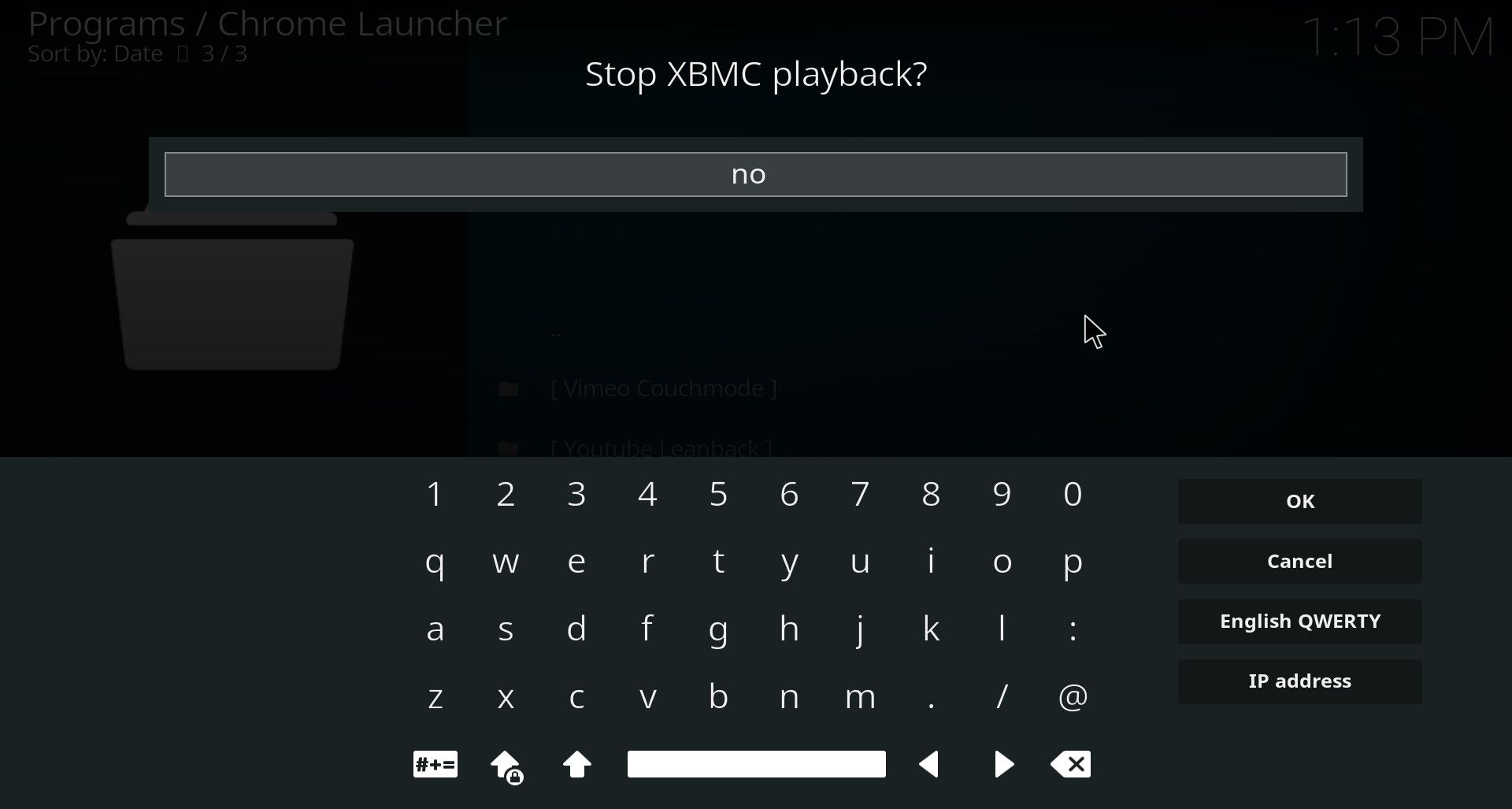 Zastavte přehrávání Kodi Chrome Launcher