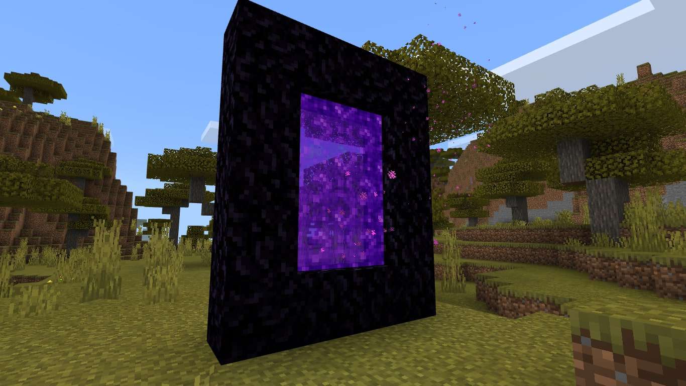 Nether Portal v podsvětí v Minecraftu