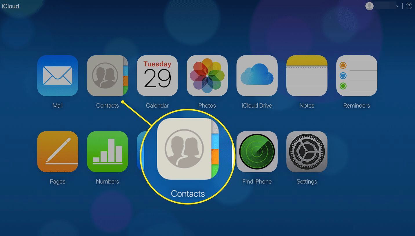Ikona Kontakty na iCloud.com