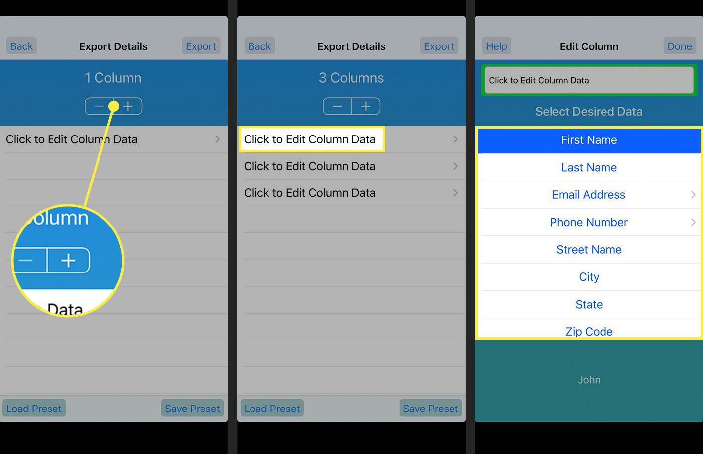 IPhone s exportem do CSV