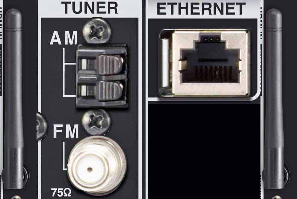 Přijímač domácího kina Ethernet / Antény - WiFi, Bluetooth, AM / FM porty