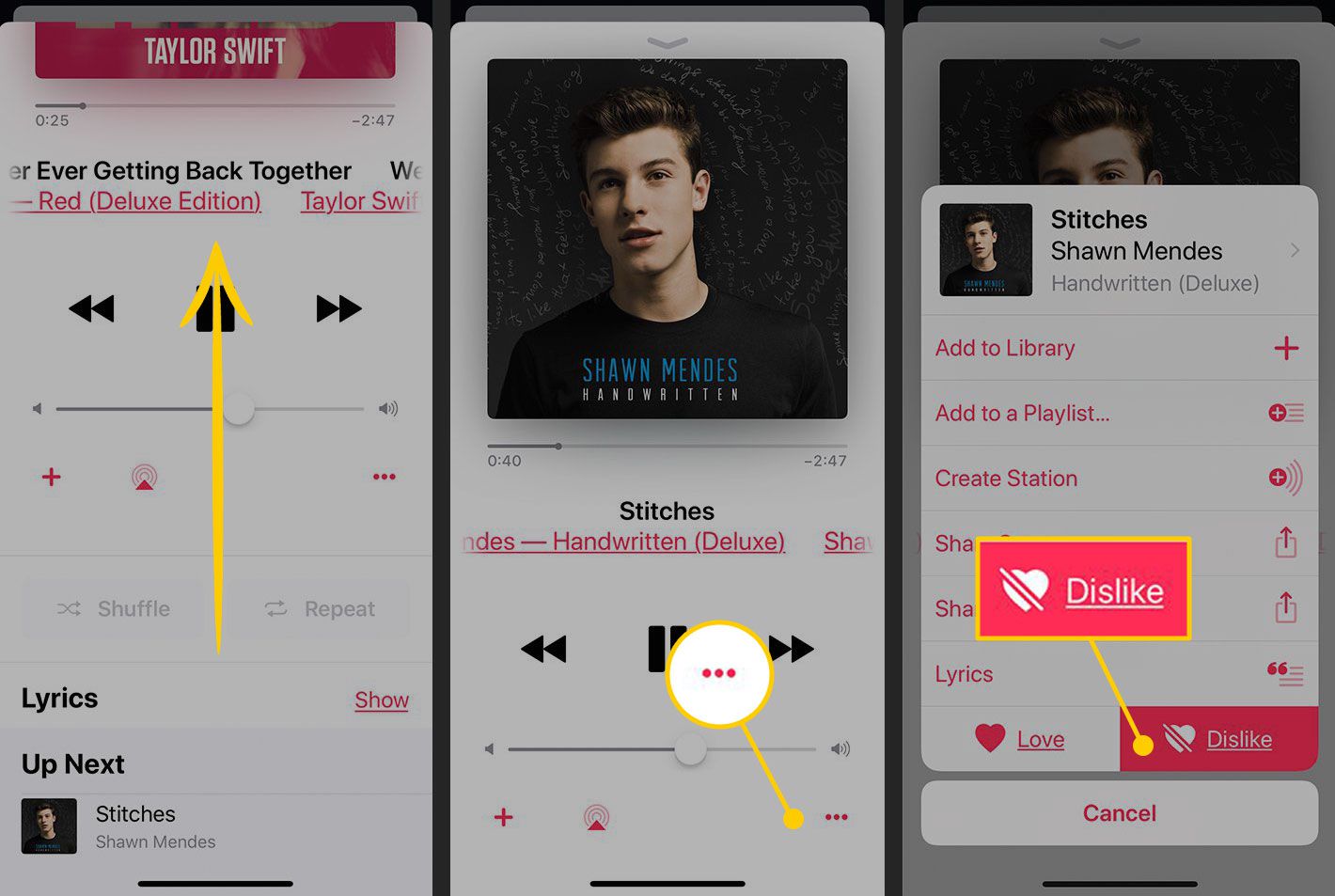 Nelíbí se mi skladba na stanici Apple Music