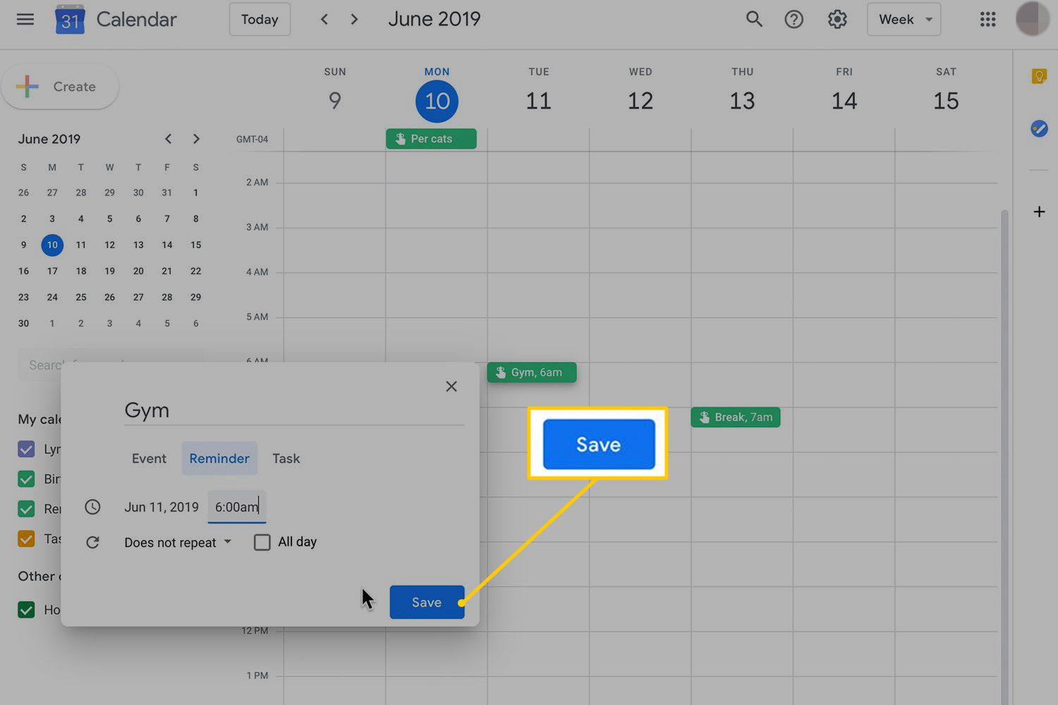 Tlačítko Uložit v kalendáři Google