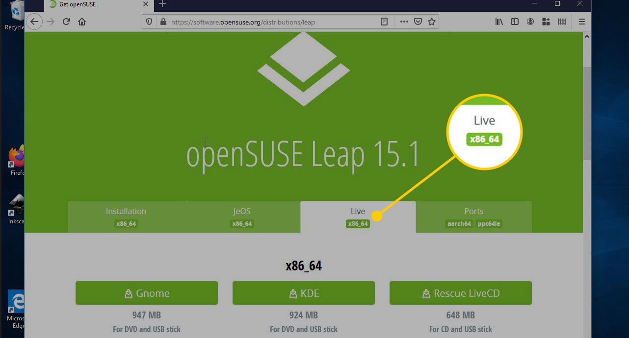 Živá karta na webu openSUSE Leap