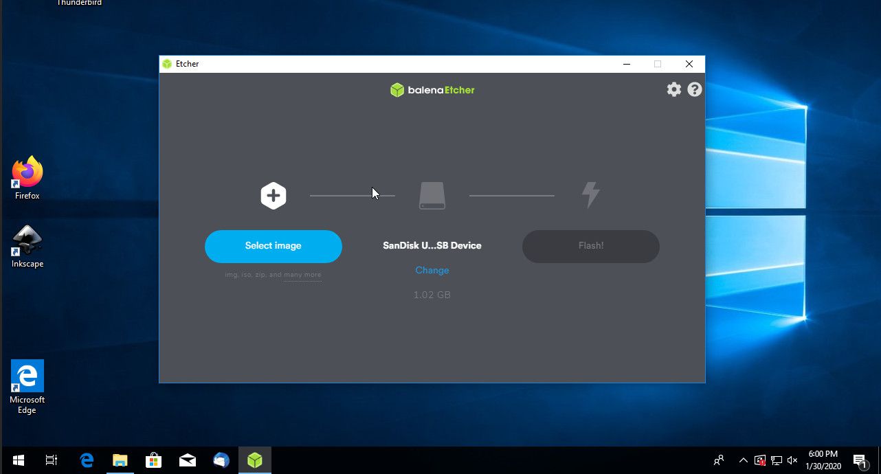 Etcher ve Windows 10