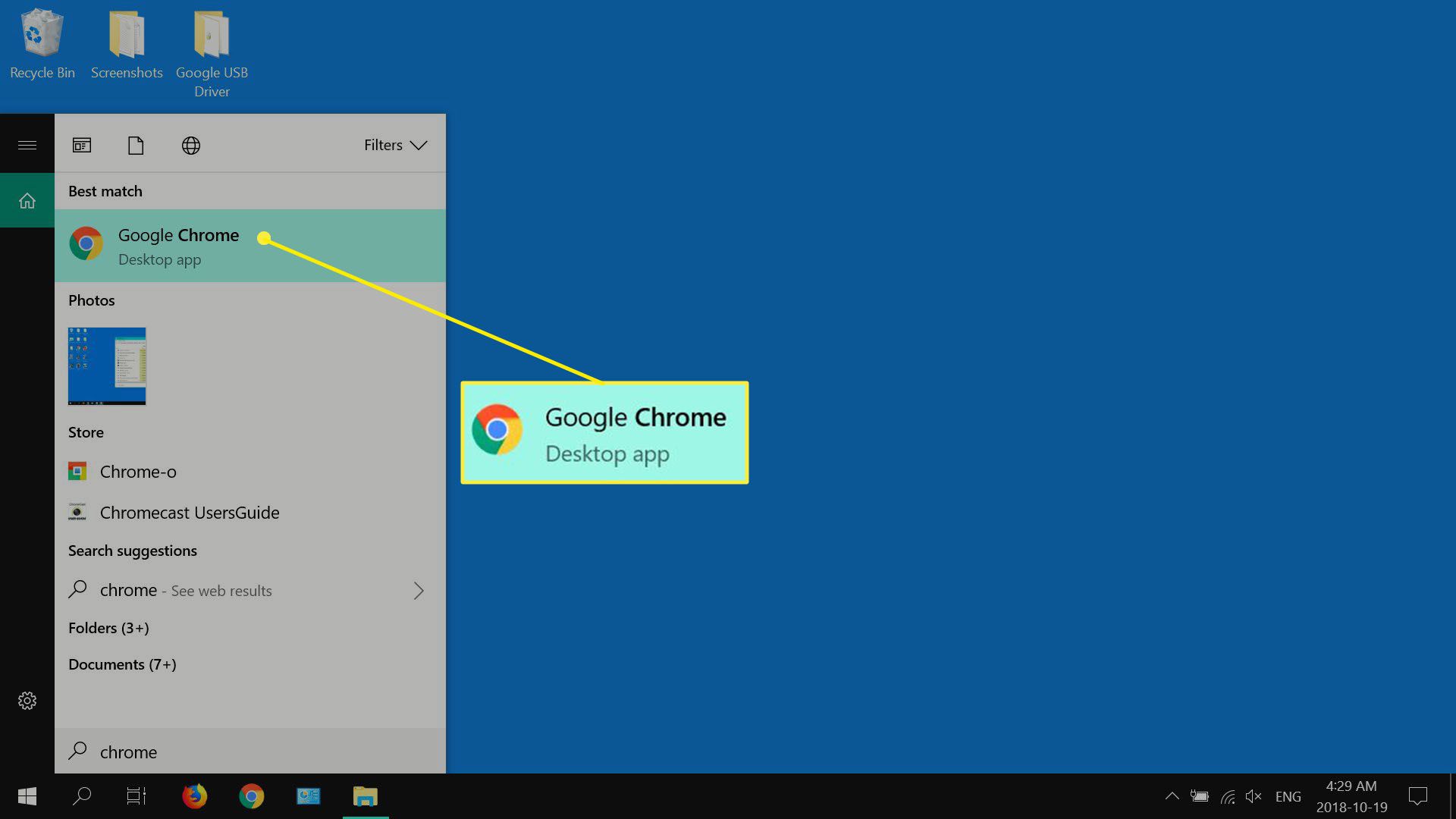 Windows hledají Google Chrome.