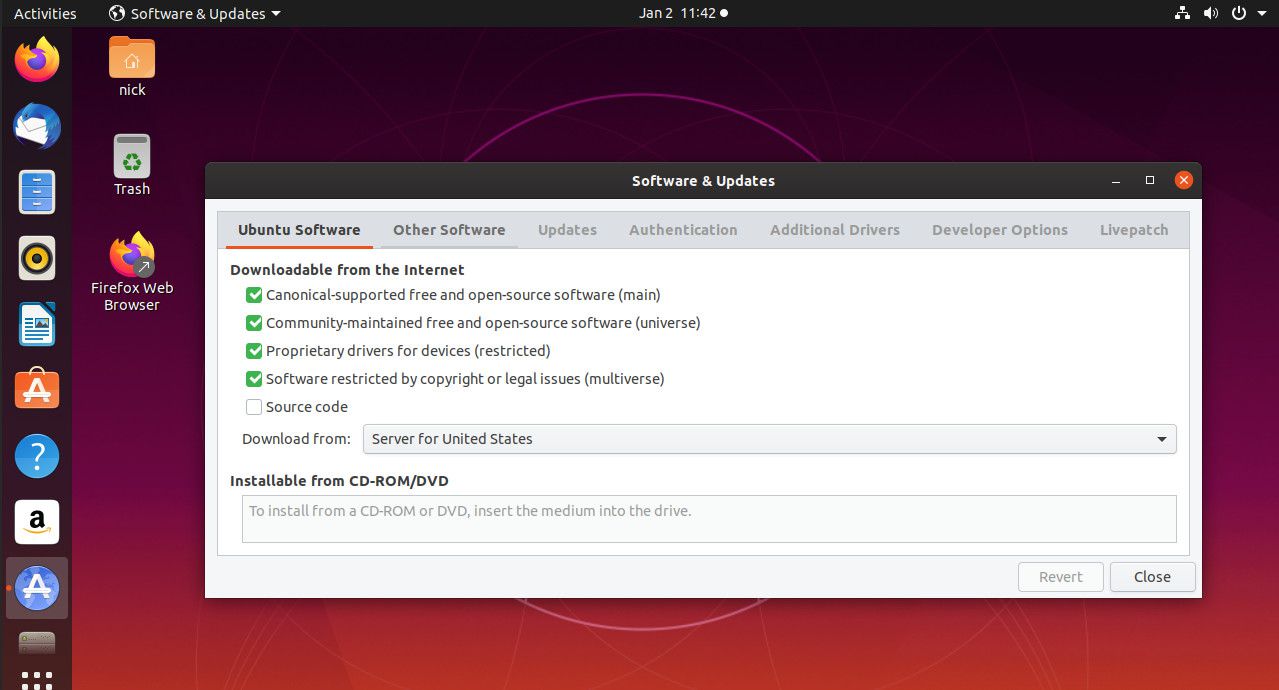 Software a aktualizace Ubuntu