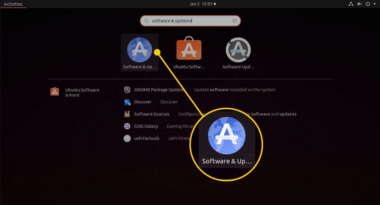 Software a aktualizace v Ubuntu