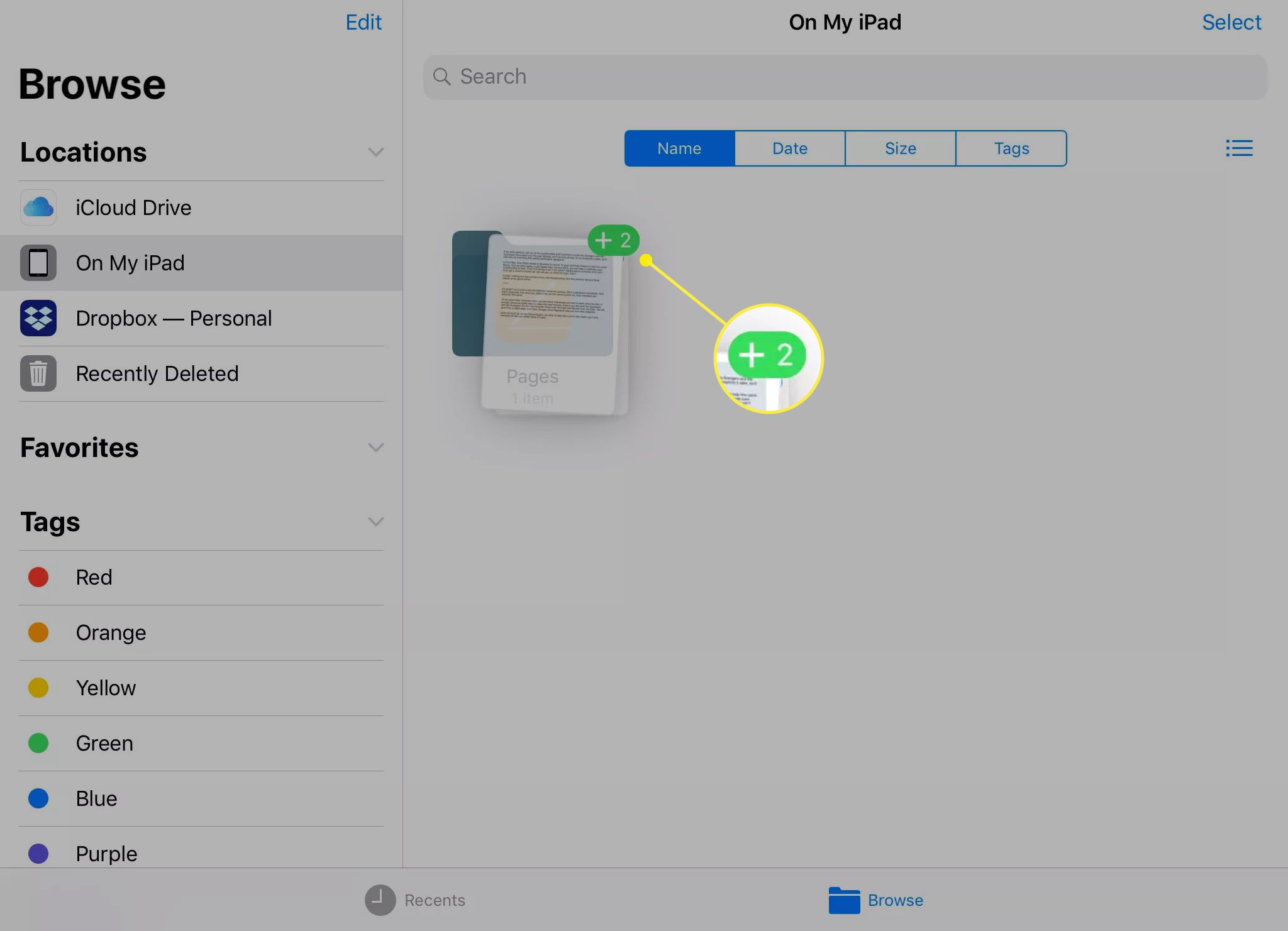 Aplikace Soubory iPadOS a iOS