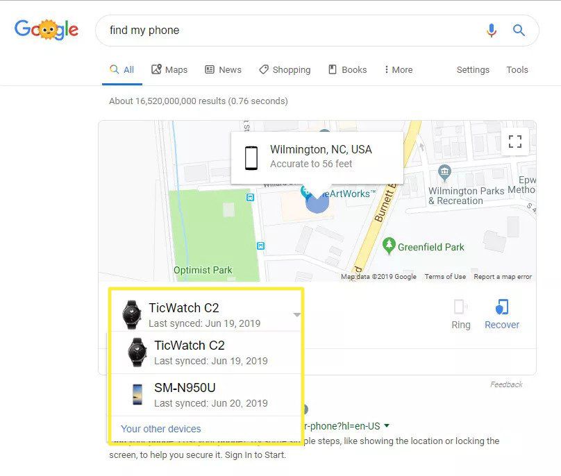 Připojená zařízení v Mapách Google