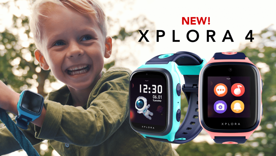 Obrázek banneru Xplora zobrazující chlapce, který nosí chytré hodinky