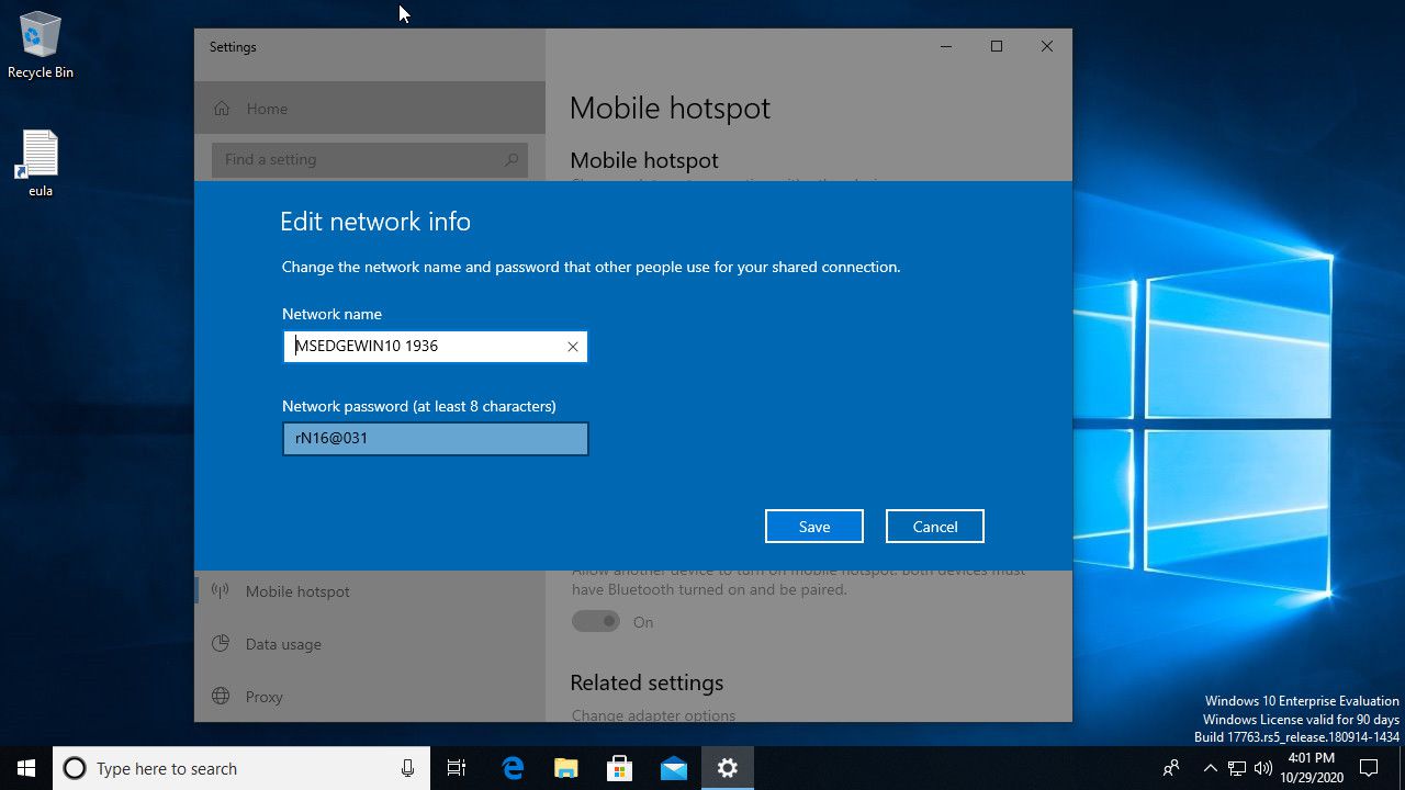 Windows 10 nastavil mobilní hotspot