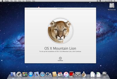 Aplikace OS X Mountain Lion Installer