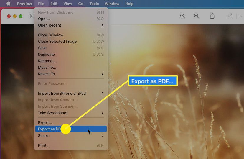Exportovat jako PDF v systému macOS