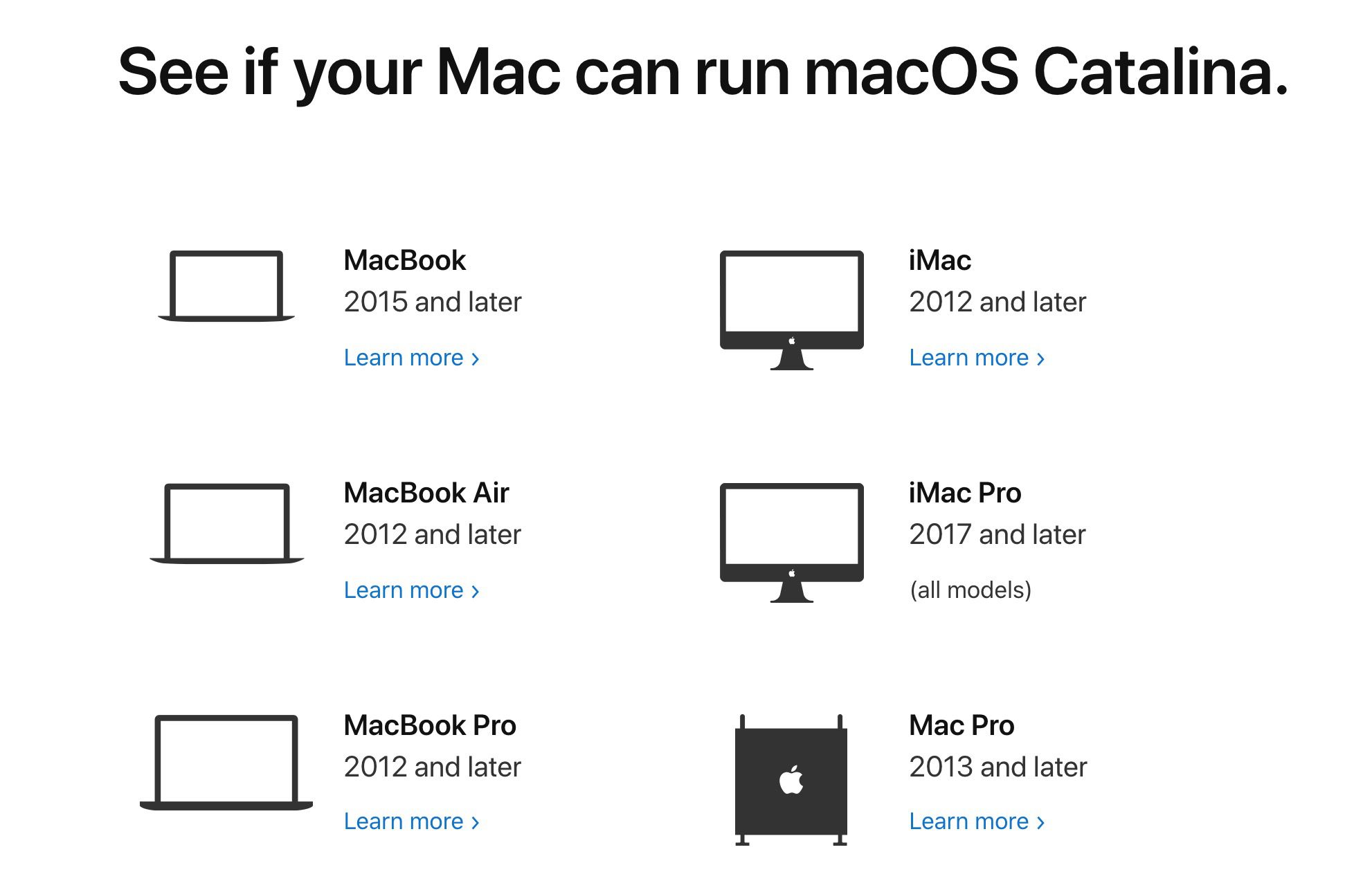 Zjistěte, zda váš Mac dokáže spustit macOS Catalina