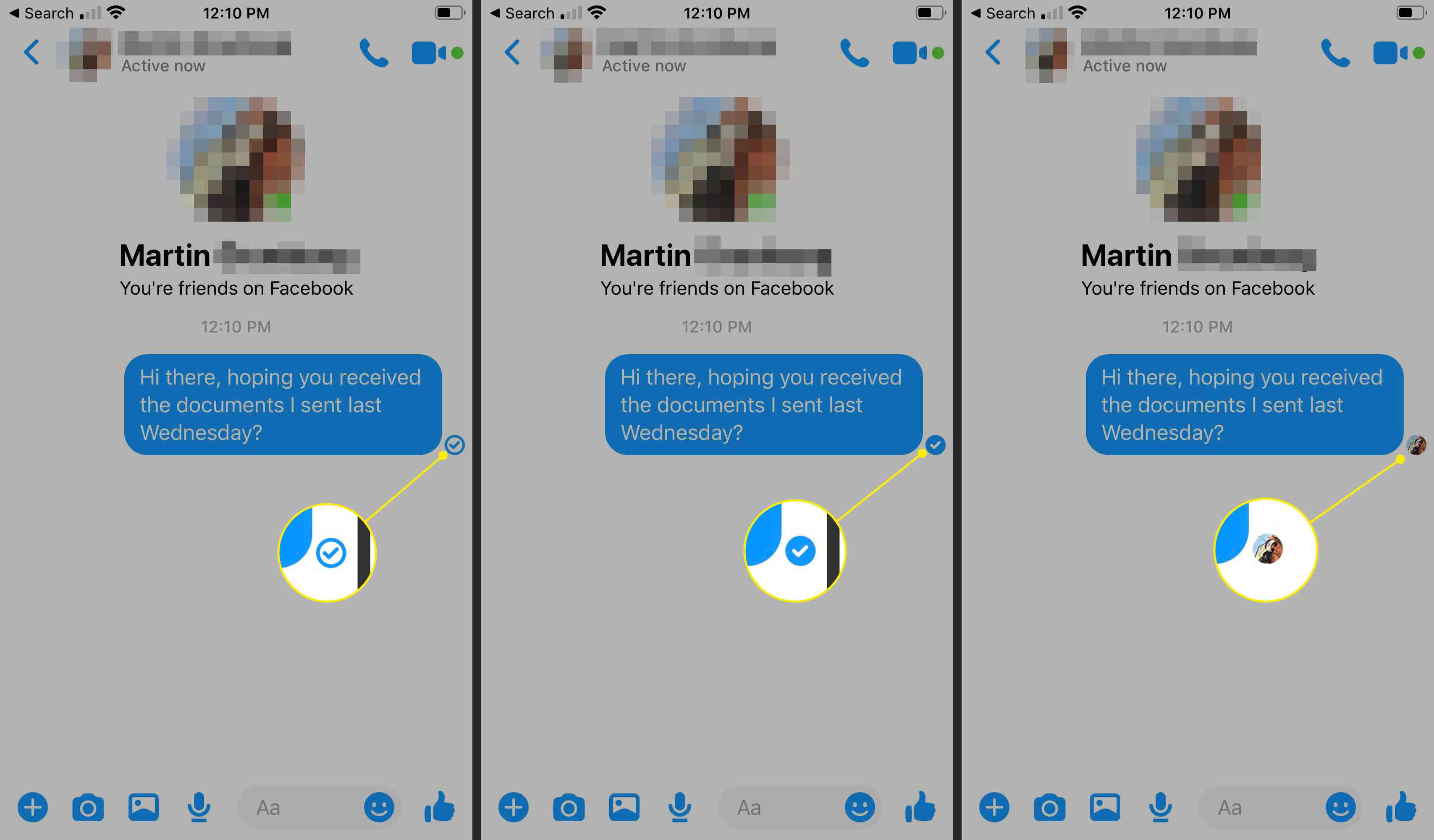 Přečtěte si indikátory ve službě Facebook Messenger