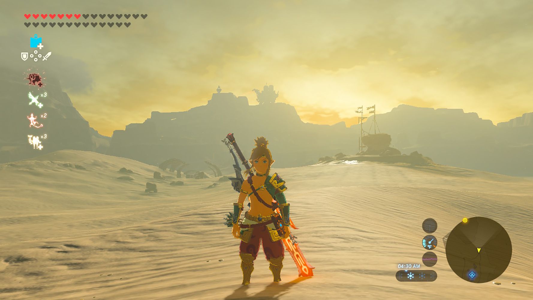 Screenshot z Desert Doe Armor v Zelda: BOTW