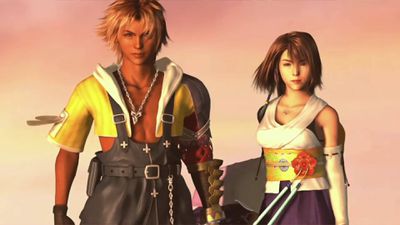 Tidus a Yuna stojí bok po boku v FFX HD Remaster na PS4.