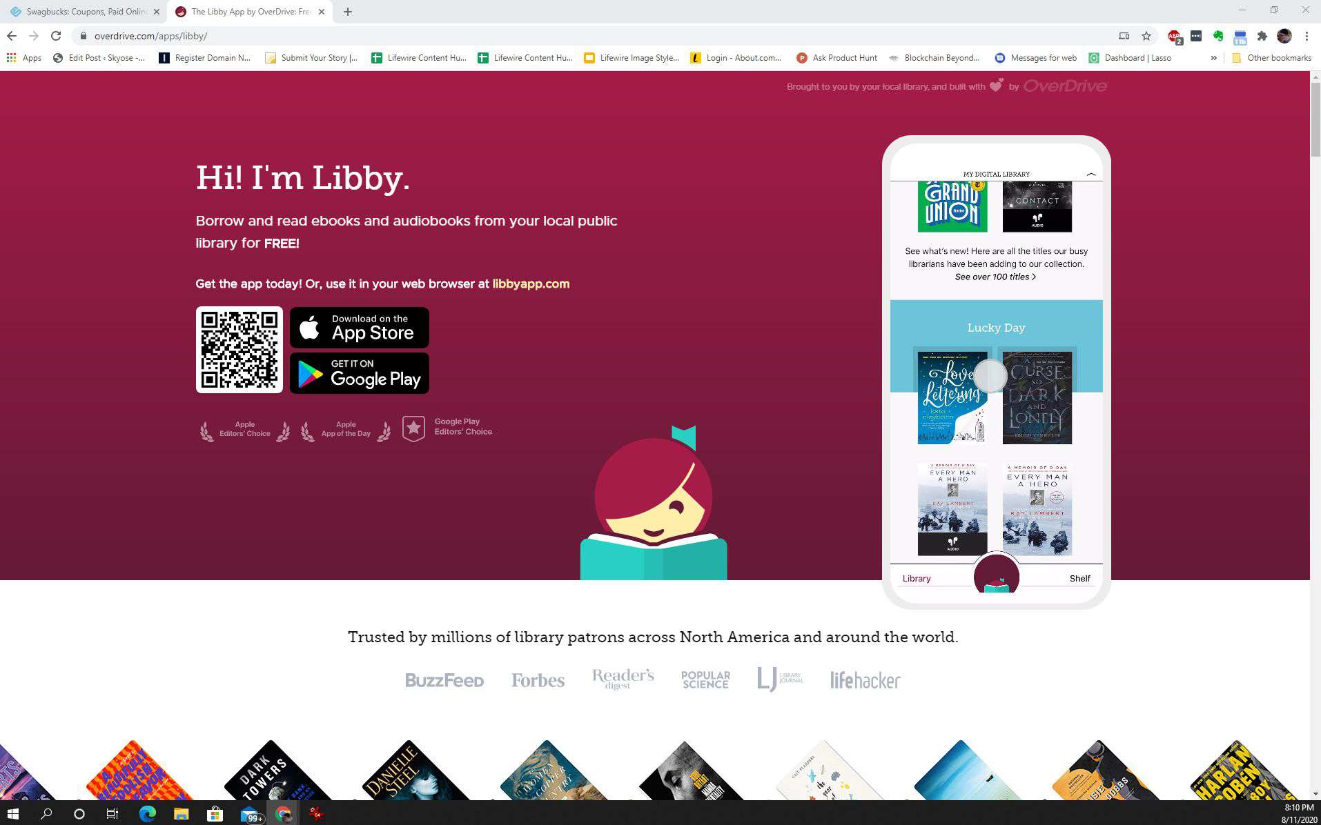 Screenshot aplikace Libby