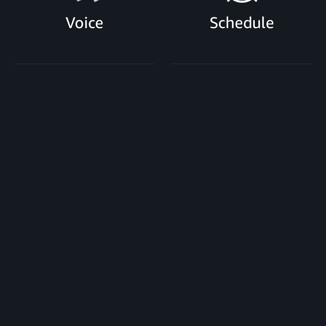 Snímek obrazovky v aplikaci Alexa s možností Voice.