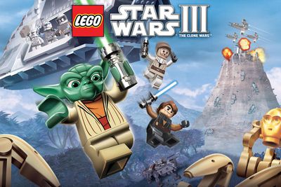 Propagační obrázek Lego Star Wars 3 s legy Yoda, Obi Wan, C3-PO a Anakin Skywalker