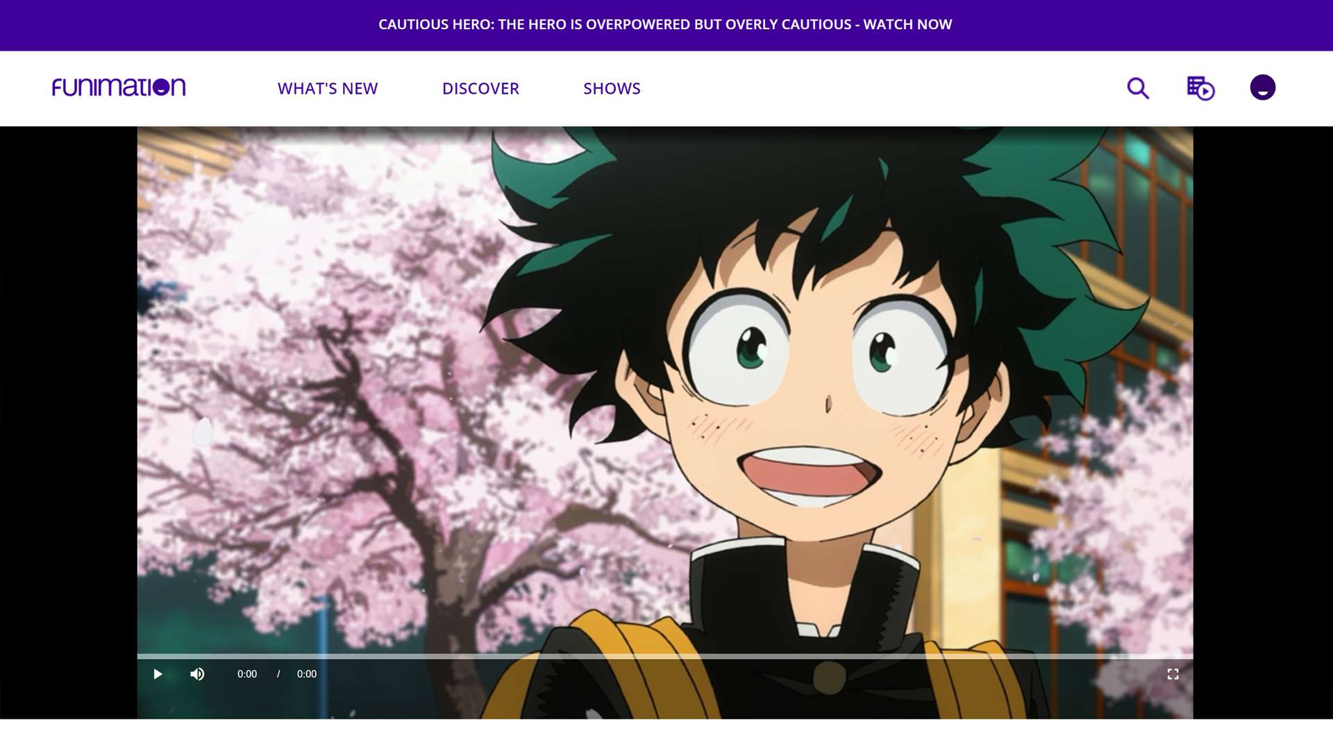 Funimation Nyní služba streamování anime na webu Funimation.