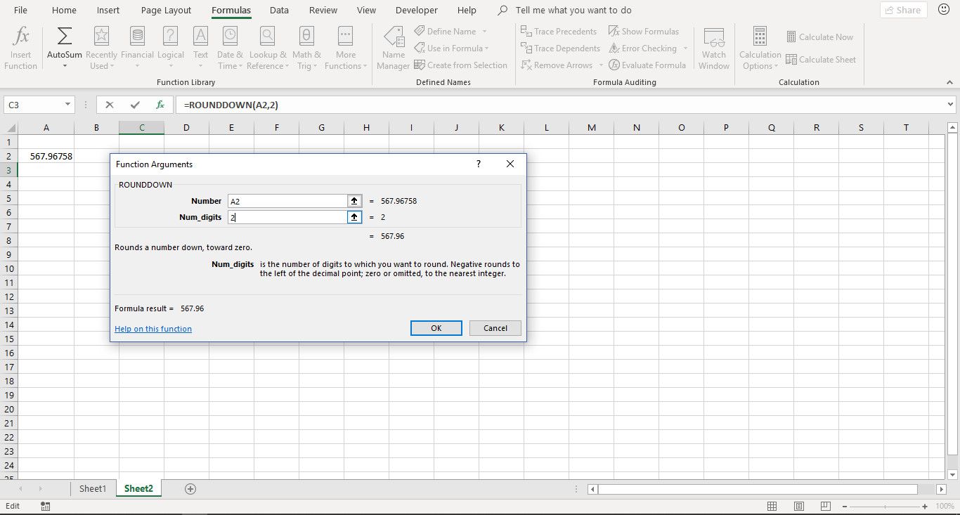 Jak Zaokrouhlit čísla Dolů V Aplikaci Excel Pomocí Funkce Rounddown 2024 1058