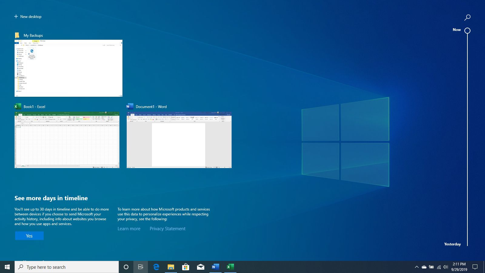 Zobrazení Zobrazit úlohu ve Windows 10.