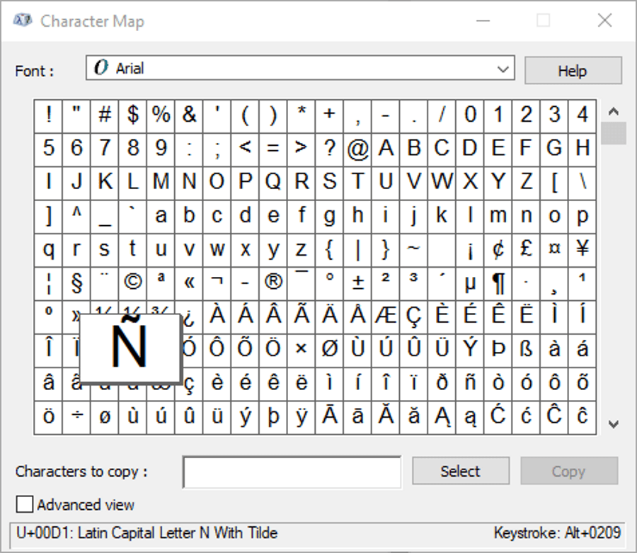 Mapa znaků Windows