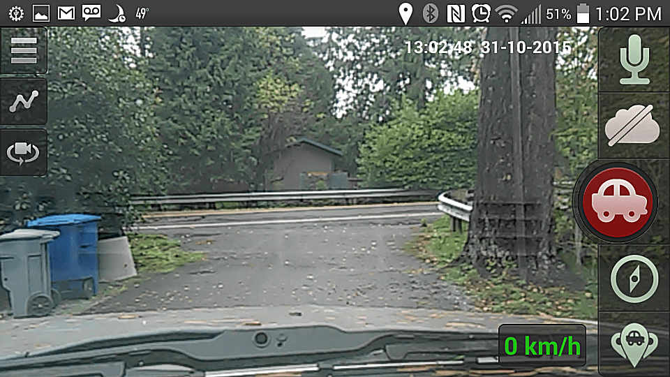 Aplikace CamOnRoad dash cam