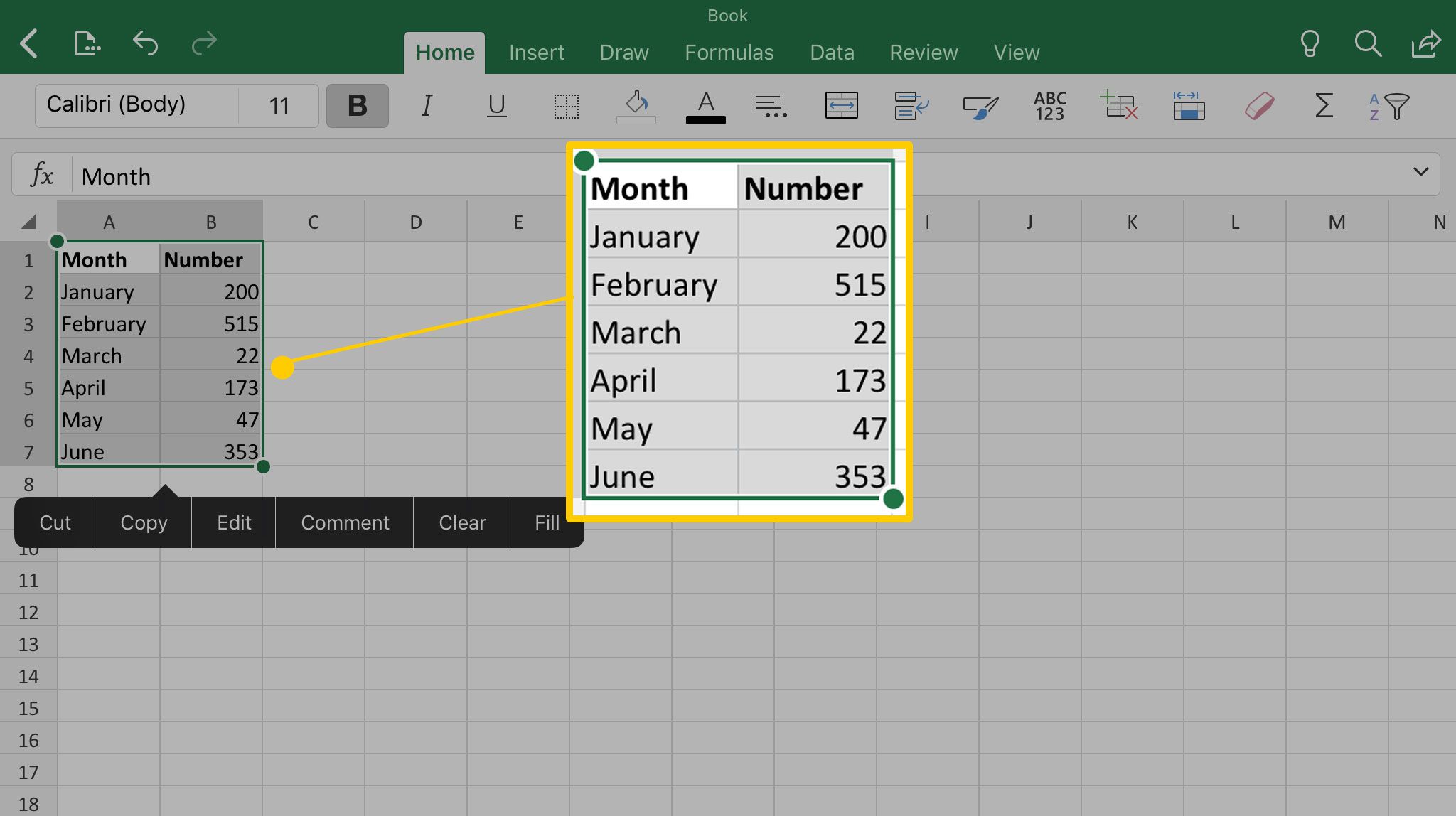 Vytváření grafů v aplikaci Excel pro iPad