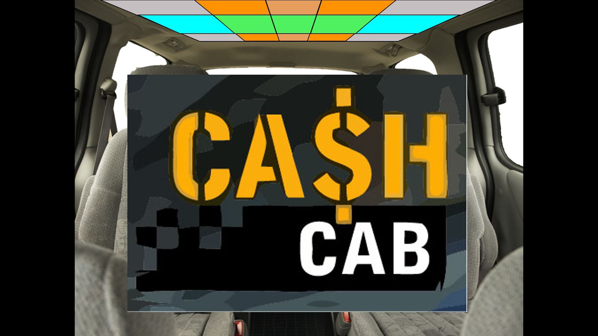 Úvodní obrazovka šablony Cash Cab PowerPoint.