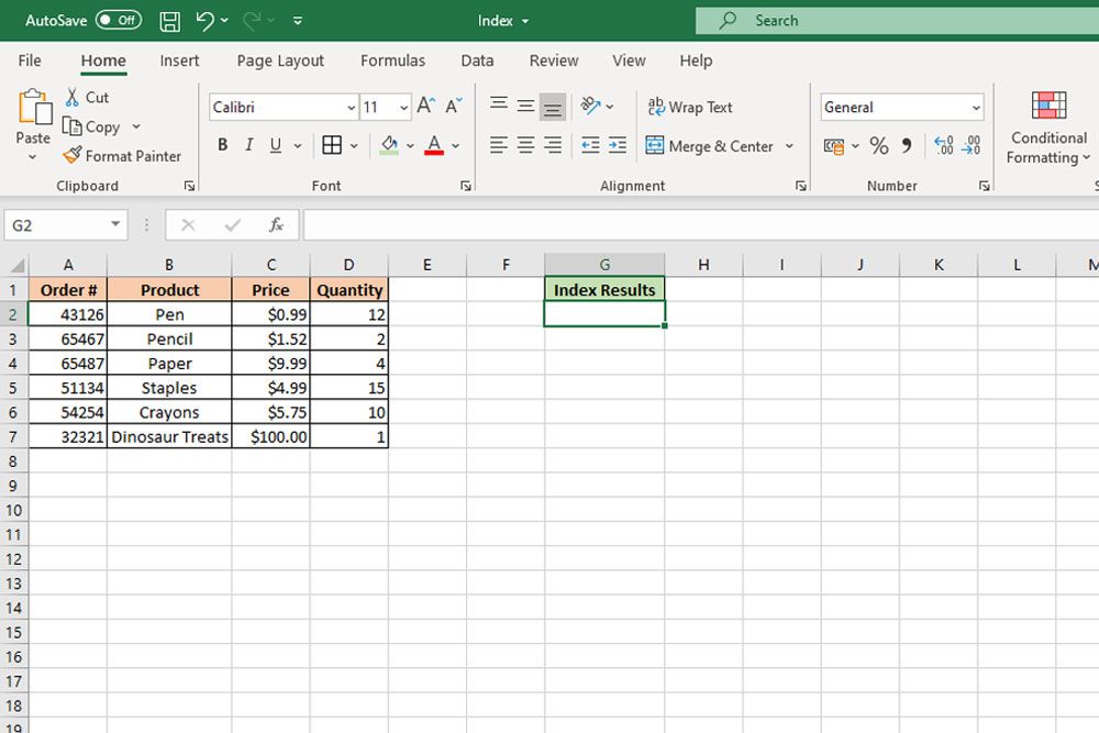 Funkce INDEX v aplikaci Excel