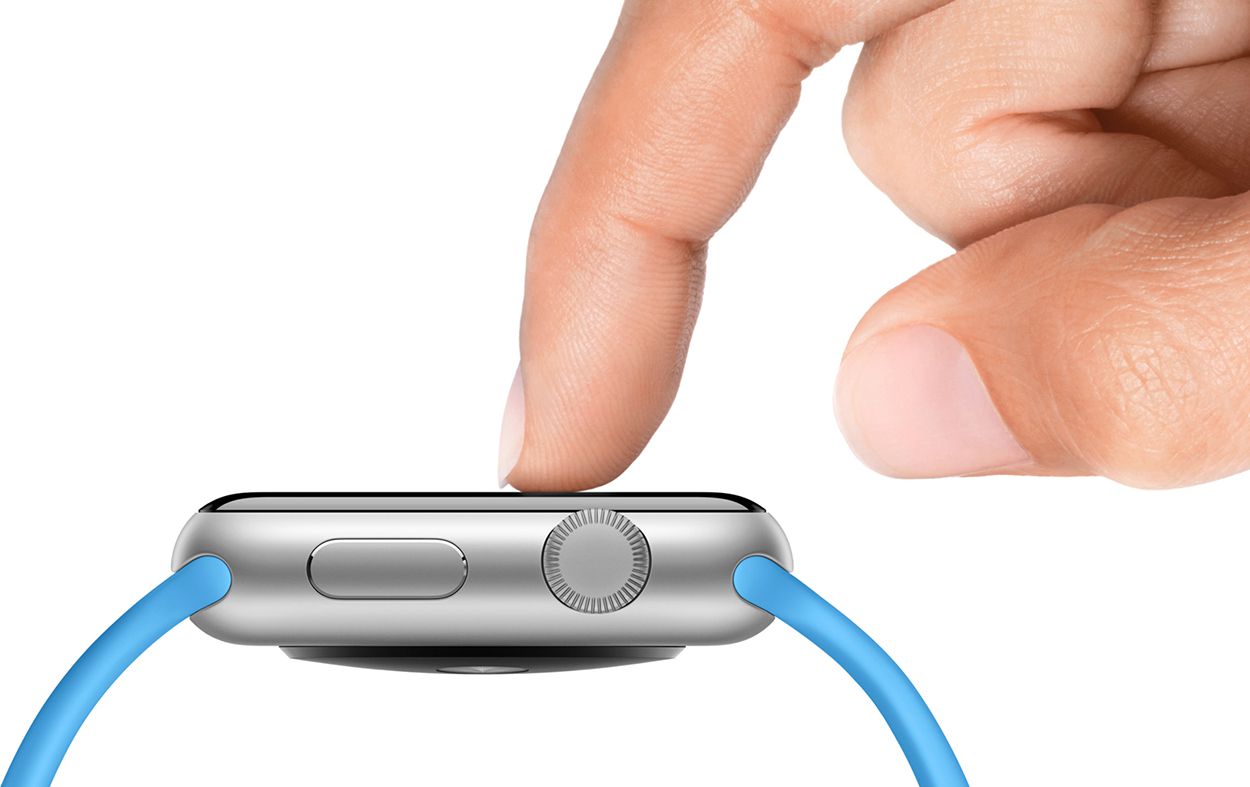 Prst stisknutí obrazovky Apple Watch