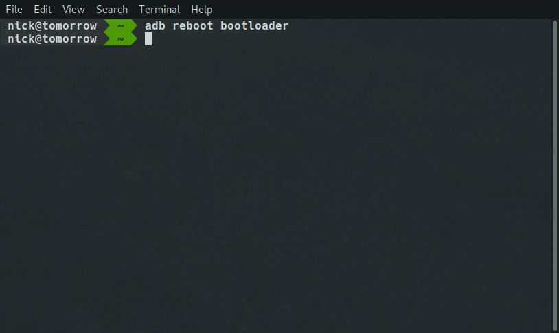 Restartujte bootloader pomocí ADB